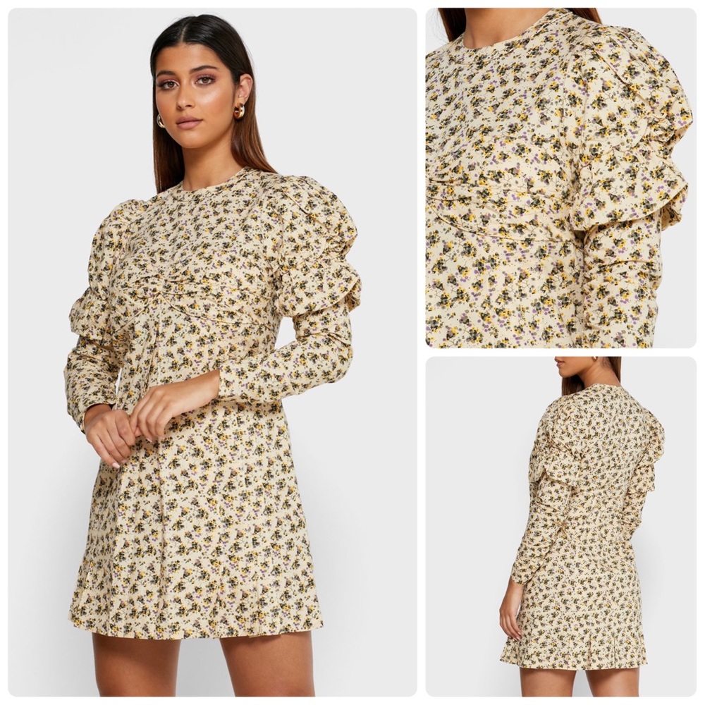 Zadig & Voltaire NWT Rename Floral Poplin Puff Sleeve Babydoll Prairie Dress